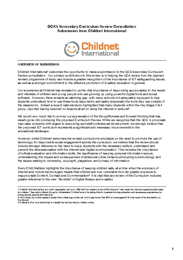 Policy & consultation responses | Childnet