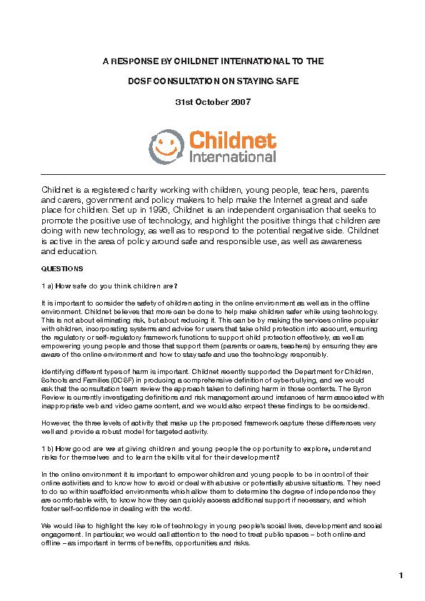 Policy & consultation responses | Childnet