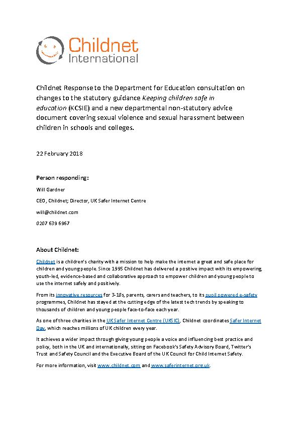 Policy & consultation responses | Childnet