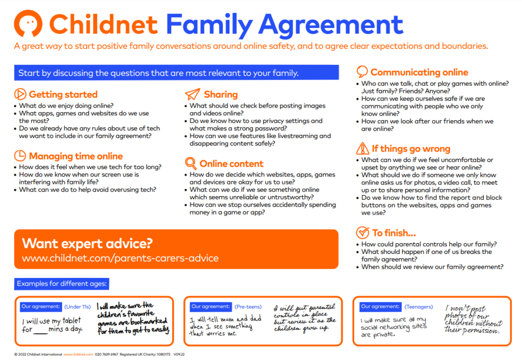 Childnet Family Agreement